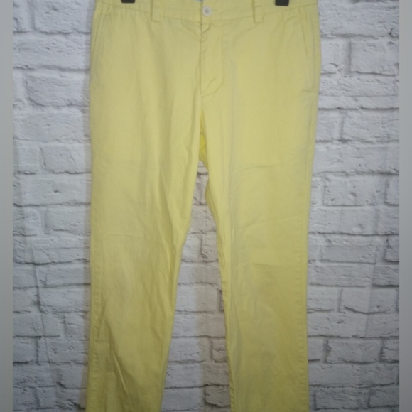 Vineyard Vines Yellow Slim Fit Breaker Pant Chinos Size 30x32 - Picture 1 of 4